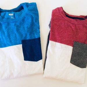 Boys, Old Navy pocket, color block tees